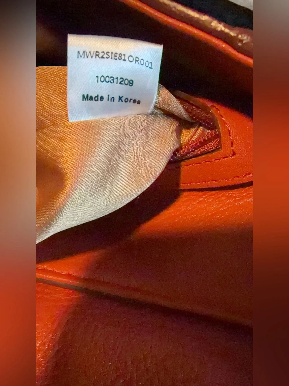 MCM Orange Pebbled Leather Shoulder Bag with Gold Logo